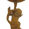 Bain d'oiseaux en fonte avec chérubin