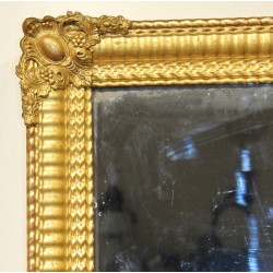  Miroir Napoléon III rectangulaire en bois doré sur  Moinat SA  - Antiquités décoration