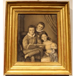 Dessin "Portrait de trois enfants"