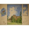 Aquarelle triple "Parc des Ecrins" signée C. STERN