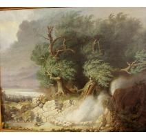 Tableau "Paysage avec berger et moutons"