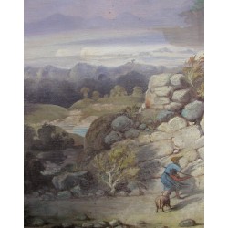 Paintings | Painting: ‘Landscape with Shepherd and Sheep’ by Moinat SA  – Antiques and Decor