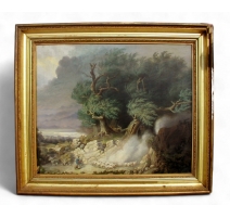 Tableau "Paysage avec berger et moutons"