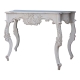 Console en bois sculpté peint blanc