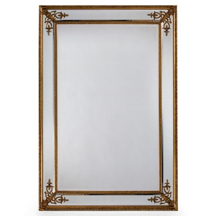 Grand miroir rectangulaire doré