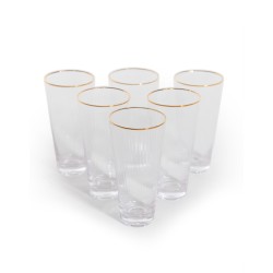 Lot de 6 verres hauts bordure dorée