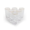 Set of 6 tall glasses with a gold rim