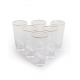 Lot de 6 verres hauts bordure dorée