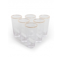Lot de 6 verres hauts bordure dorée