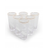 Lot de 6 verres hauts bordure dorée