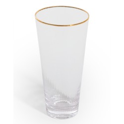 Set of 6 tall glasses with a gold rim