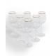 Lot de 6 verres à vin bordure dorée