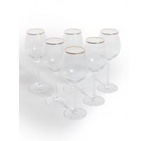 Lot de 6 verres à vin bordure dorée