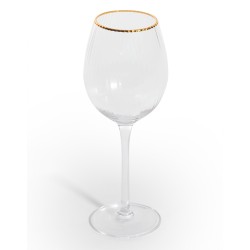 Set of 6 wine glasses with a gold rim