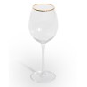 Set of 6 wine glasses with a gold rim