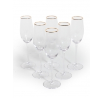 Lot de 6 flutes à champagne bordure dorée