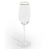 Set of 6 champagne flutes with a gold rim
