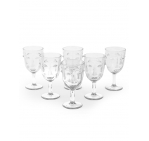 Lot de 6 verres à vin Visages