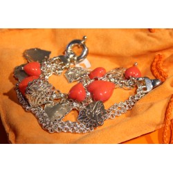 Bracelet en argent 925 Coeurs rose Folli Follie