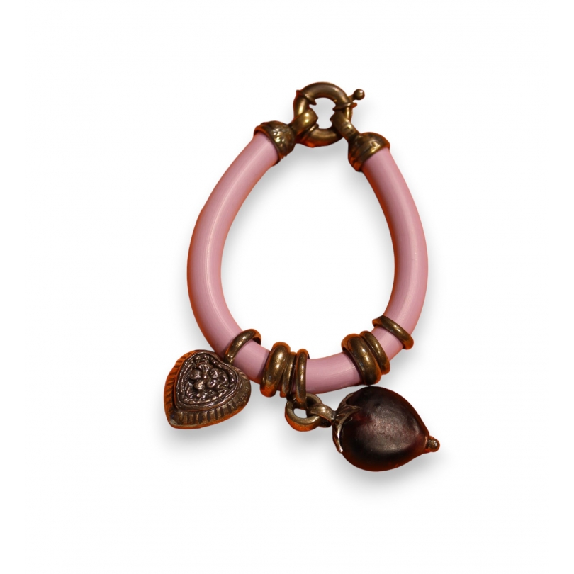 Bracelet en argent 925 Coeurs violet Folli Follie