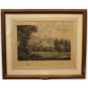 Gravure "Chateau de la Reine Berthe" par BOURGEOIS