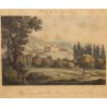 Gravure "Chateau de la Reine Berthe" par BOURGEOIS