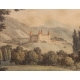 Gravure "Chateau de la Reine Berthe" par BOURGEOIS