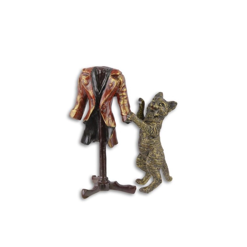 Bronze polychrome Chat couturier
