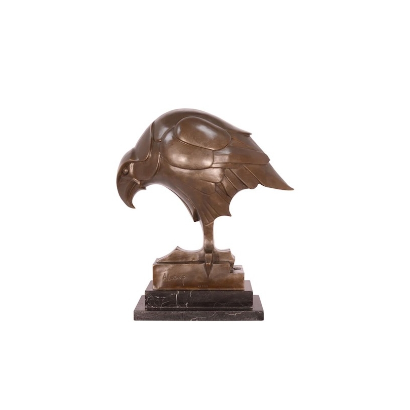 Bronze Aigle style Art-Deco socle en marbre noir