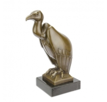 Bronze Vautour socle en marbre noir