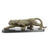 Bronze Panthère marchant socle en marbre