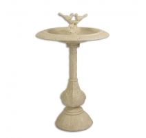 Bain d'oiseaux rond en fonte blanche