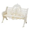 White cast-iron garden bench
