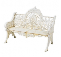 Banc de jardin en fonte blanche