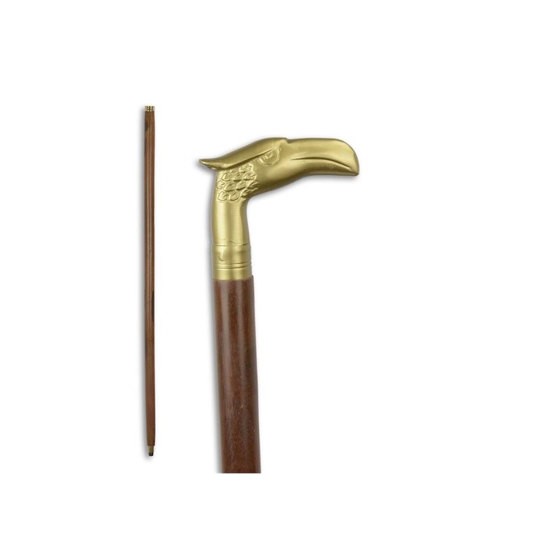 Canne poignée Tête d'aigle en laiton