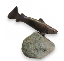 Truite courbe en bronze signée REUSSNER