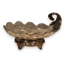 Coupe en cristal avec socle et monture en argent