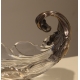 Coupe en cristal avec socle et monture en argent