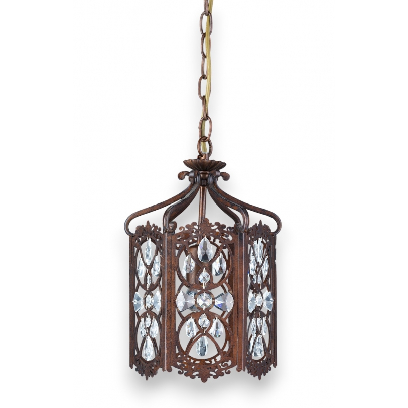 Lanterne suspension hexagonale à cristaux