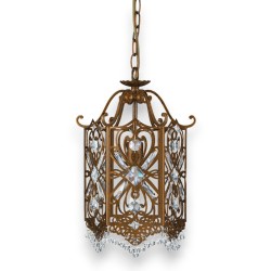 Lanterne suspension hexagonale à cristaux