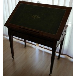 Tronchin Directoire table in mahogany, with a leather top by  Moinat SA  - Antiques and interior design