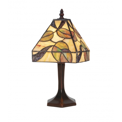Lampe style Tiffany, abat-jour carré Feuilles