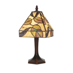 Lampe style Tiffany, abat-jour carré Feuilles