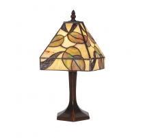 Lampe style Tiffany, abat-jour carré Feuilles
