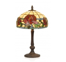 Lampe style Tiffany, décor fleurs