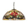 Suspension style Tiffany, abat-jour Fleur rouges