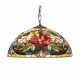 Suspension style Tiffany, abat-jour Fleur rouges