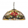 Suspension style Tiffany, abat-jour Fleur rouges