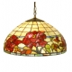 Suspension style Tiffany, abat-jour Fleur rouges