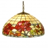 Suspension style Tiffany, abat-jour Fleur rouges